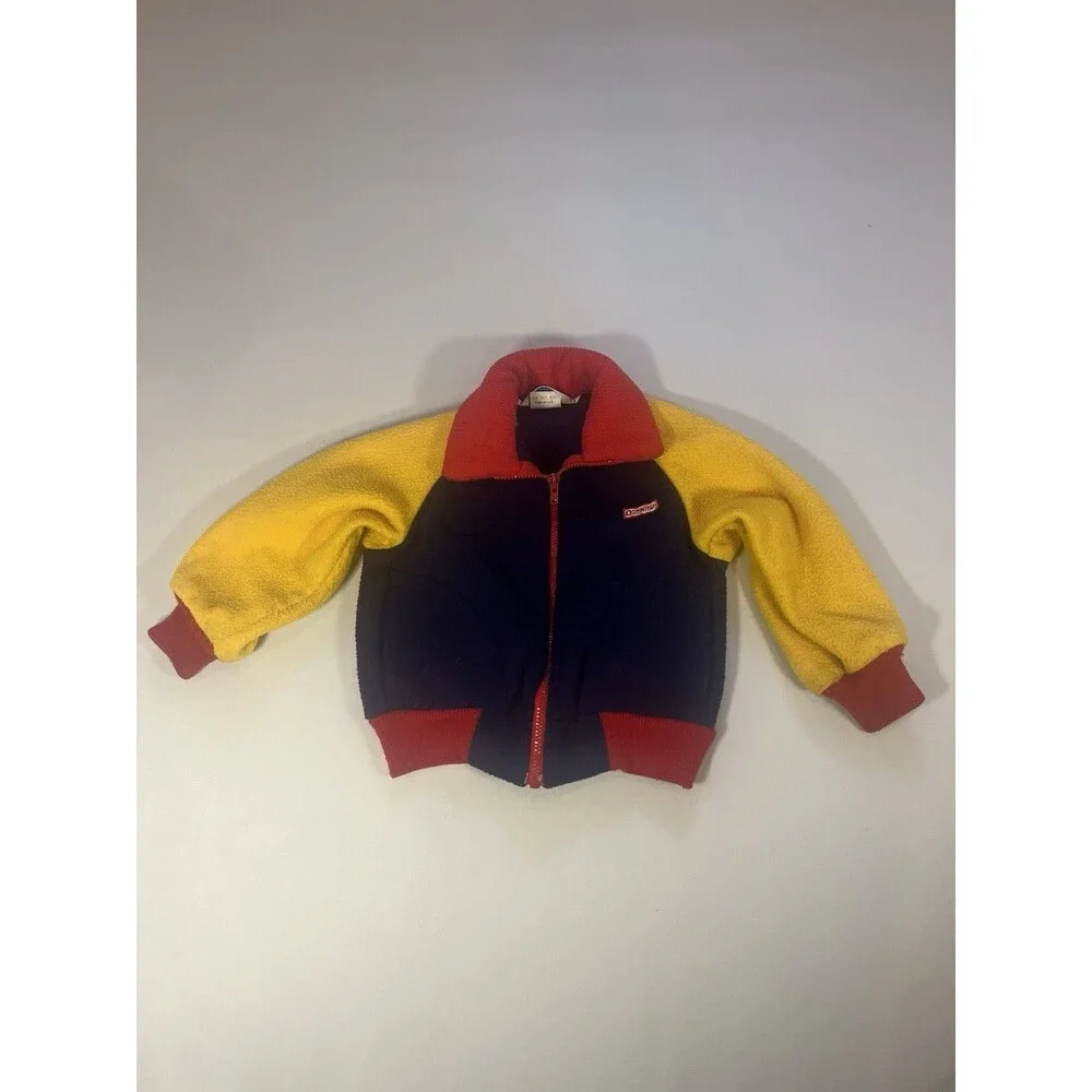 Vintage OshKosh B’gosh Colorblock Fleece Jacket – Size 4 Toddler – Made in USA - Picture 10 of 16